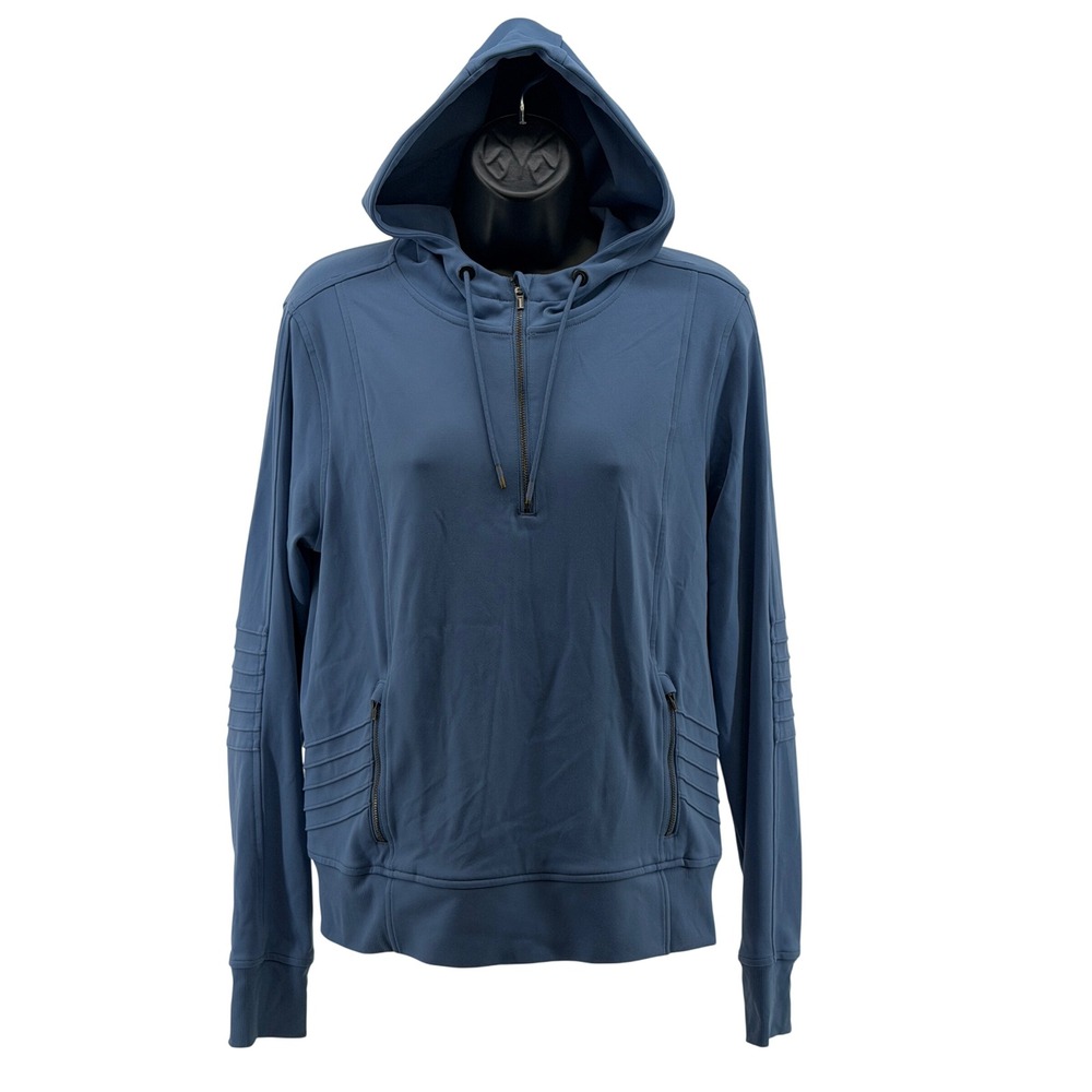 Athleta Vince Moto Hoodie Womens S 1/4 Zip Ribbed Pullover Athletic Yoga Gym